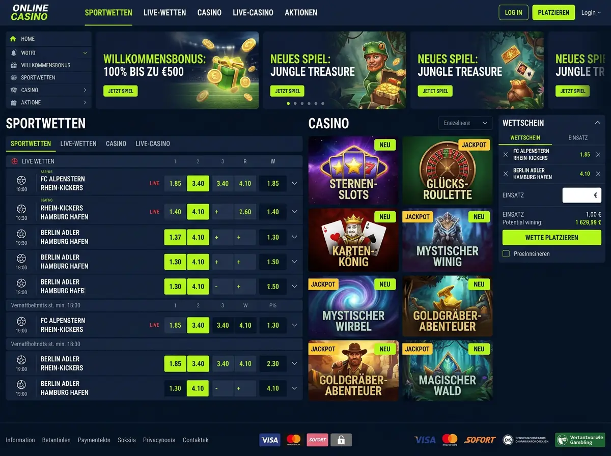 Cazeus — Spiele und Quoten